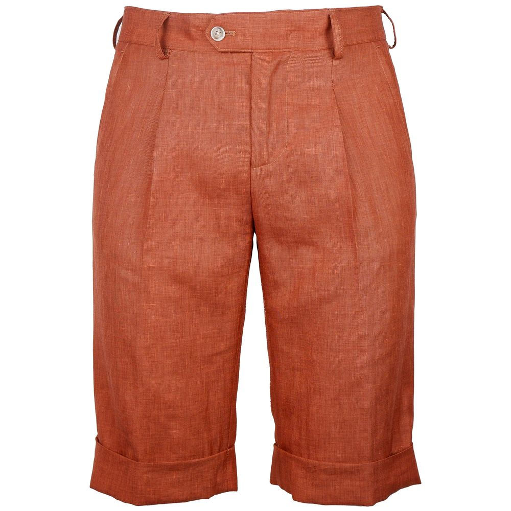 Made in Italy Brown Linen Short