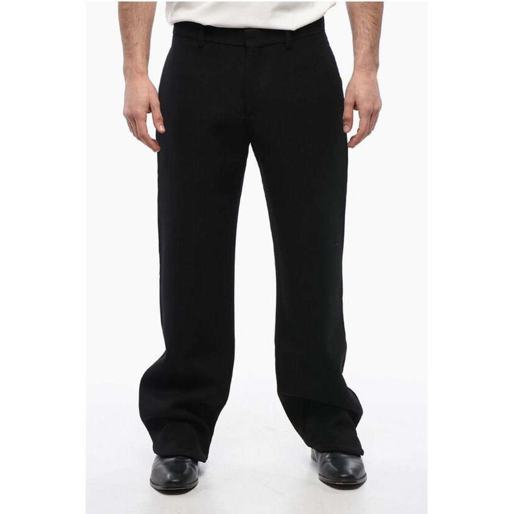 Off-White Wool Straight-Fit Pants