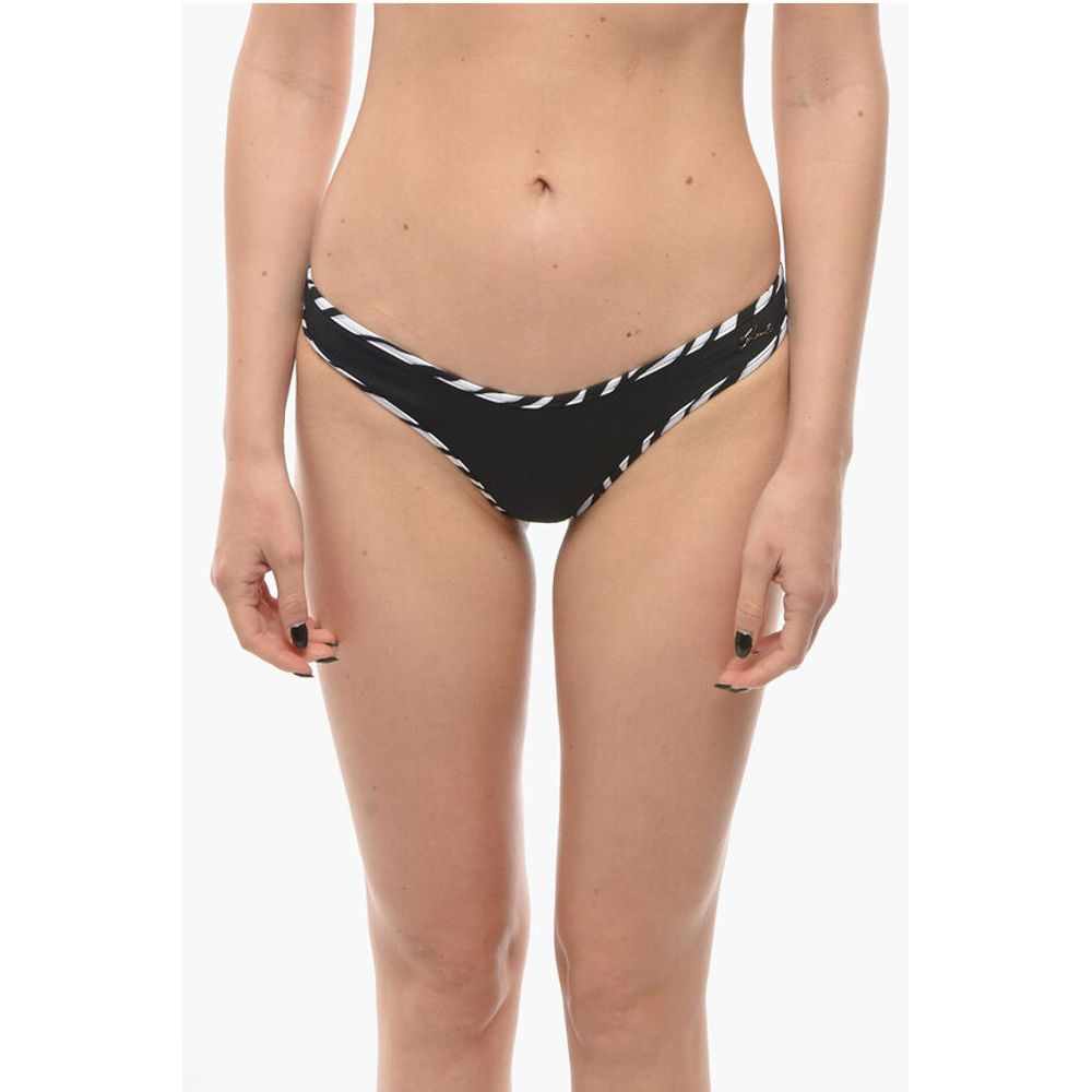 Karl Lagerfeld Solid Color Bikini Bottom with Animal Patterned Details