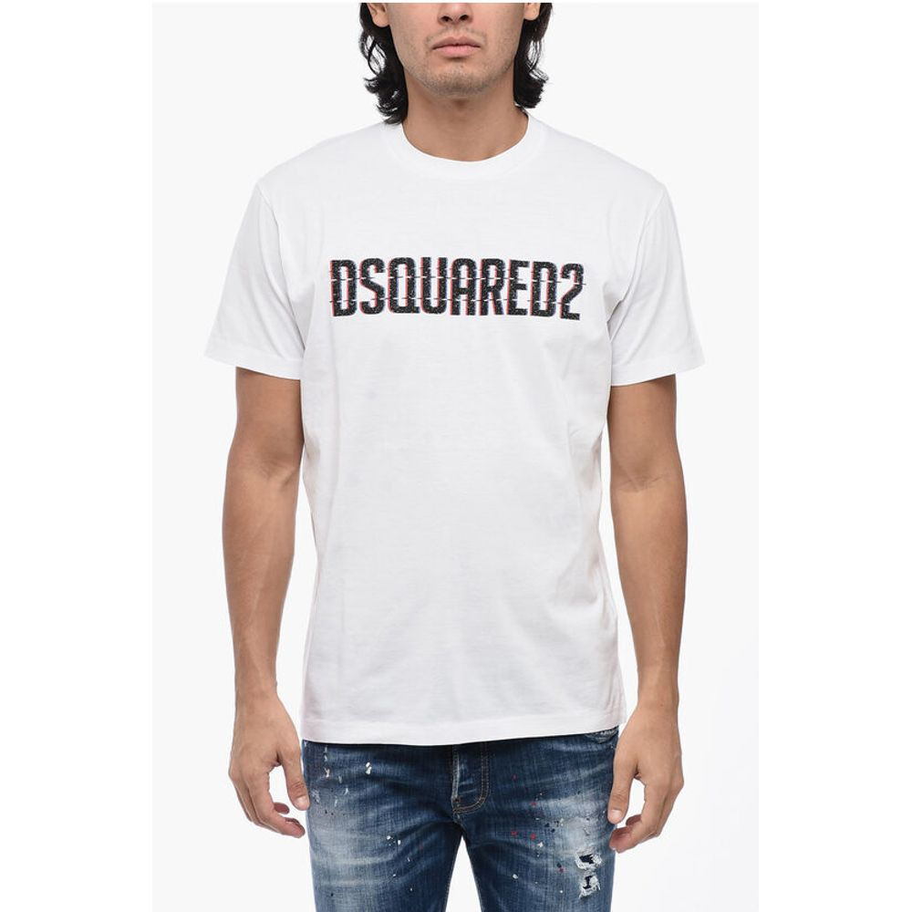 Dsquared² Solid Color COOL FIT Crew-neck T-Shirt with Printed Logo