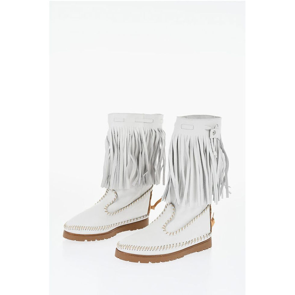 Dsquared² Leather FRINGES Mid Boots