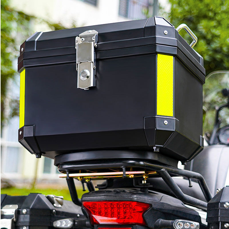 Thumbnail: 45L Motorcycle Top Box, Lockable Helmet Luggage Storage Rear Tour Box With Refle