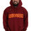Thumbnail: Dsquared² Maroon Cotton Tattered Hooded Printed Pullover Sweater