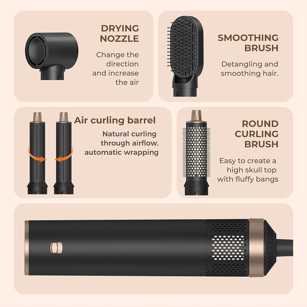 Thumbnail: In Stock 5 in 1 Multi Styler One Step Hair Dryer Brush Hot Air Brush Comb Hair B