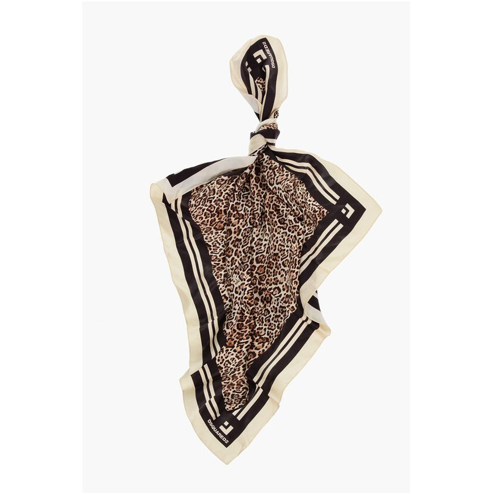 Dsquared² Animal Patterned Silk Foulard