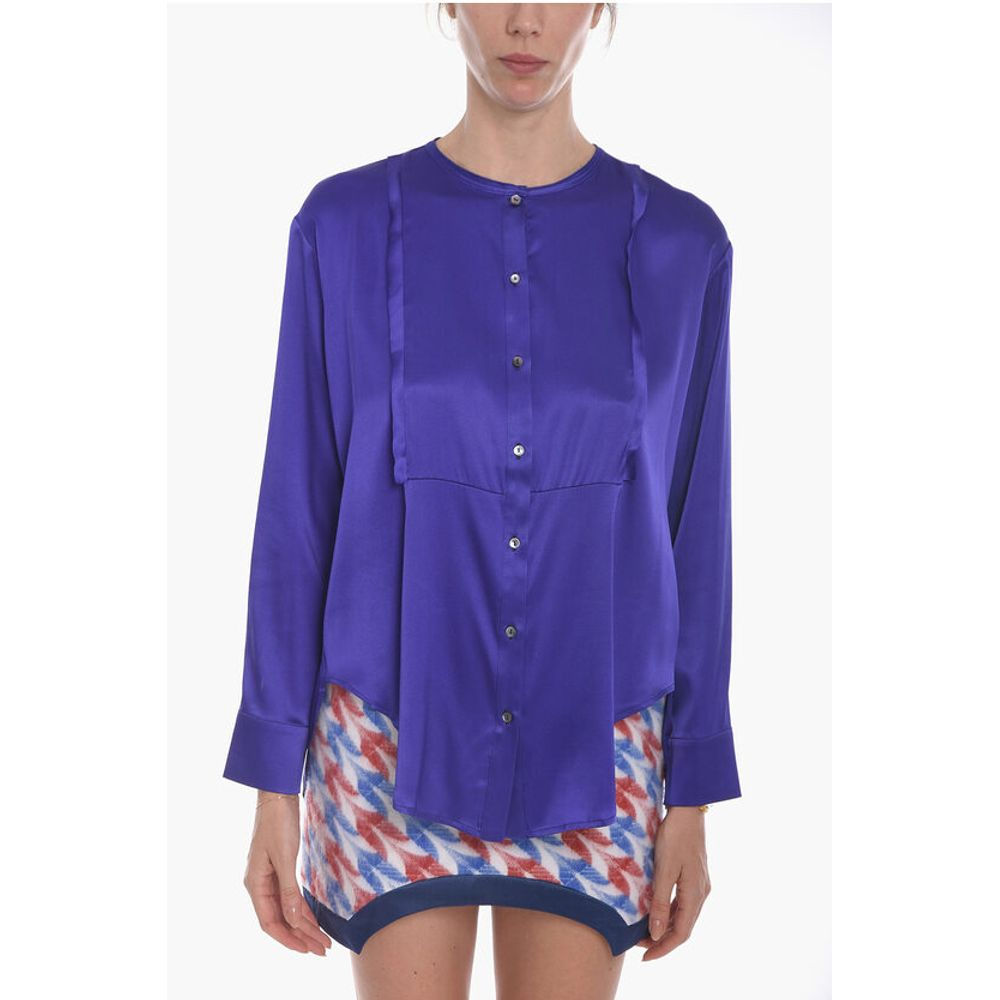 Mr. Mrs. Shirt Silk Crewneck Shirt with Slits