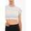 Thumbnail: Champion Ribbed Crew-neck Cropped T-Shirt with Front Buttoning