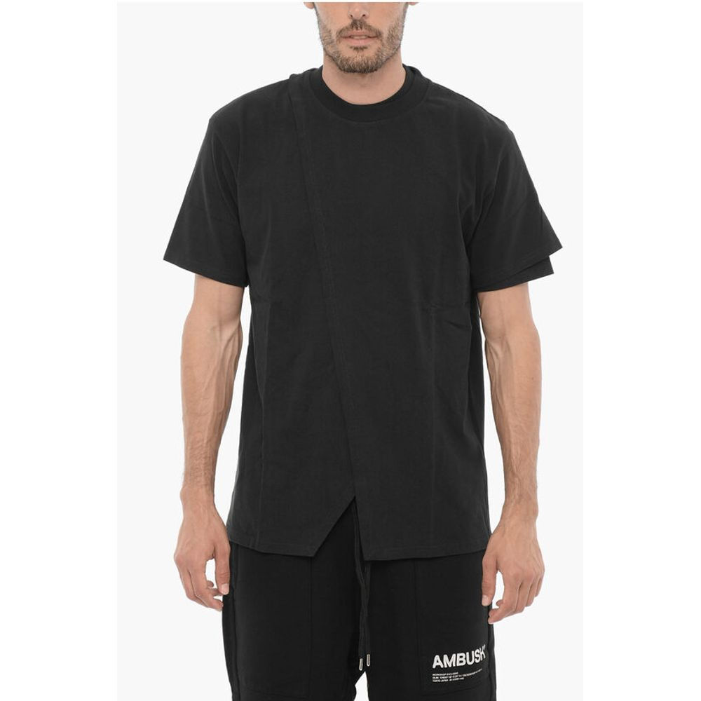 Ambush Solid Color Overlap Crew-neck T-Shirt
