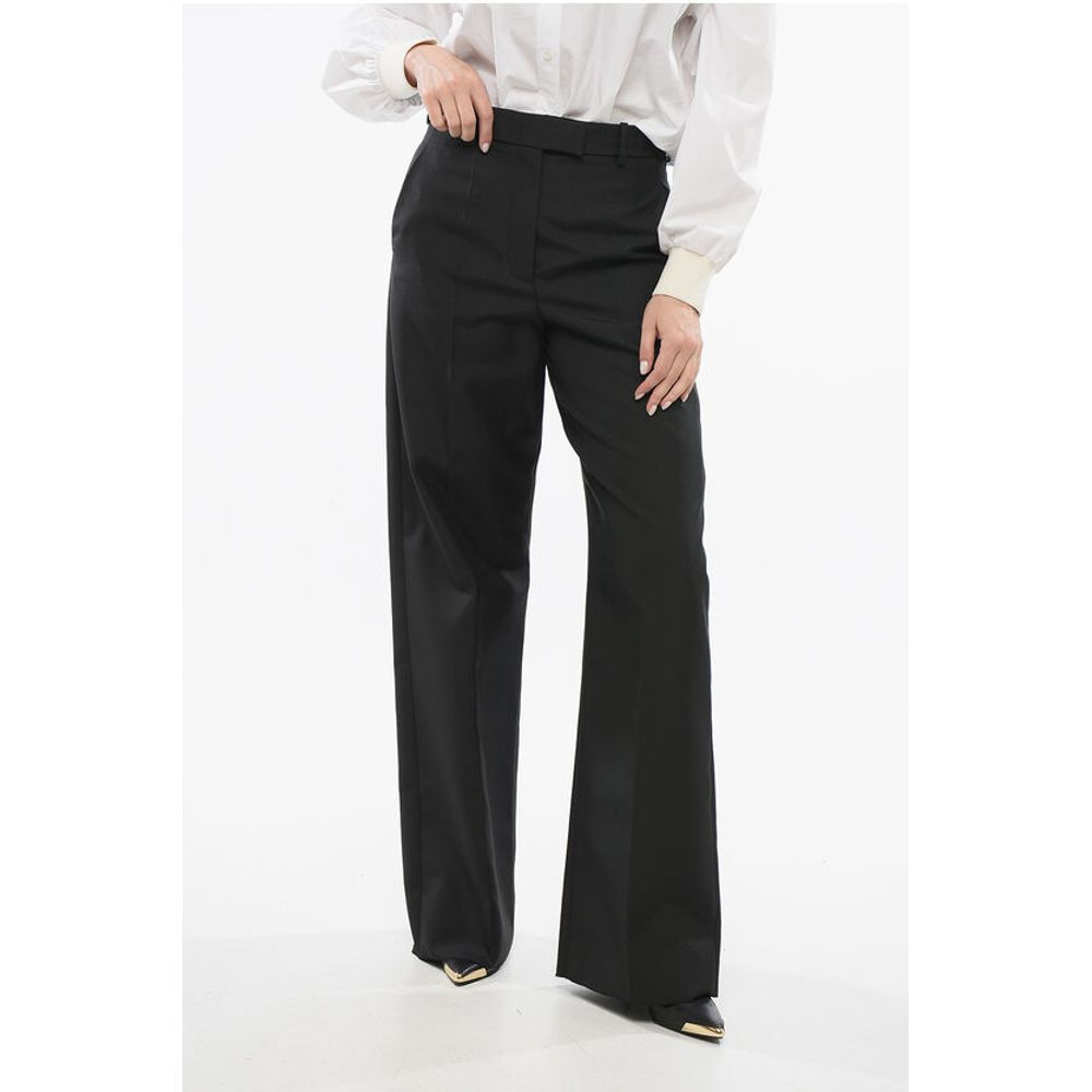 Valentino High-Waisted Solid Color Pants with Belt Loops