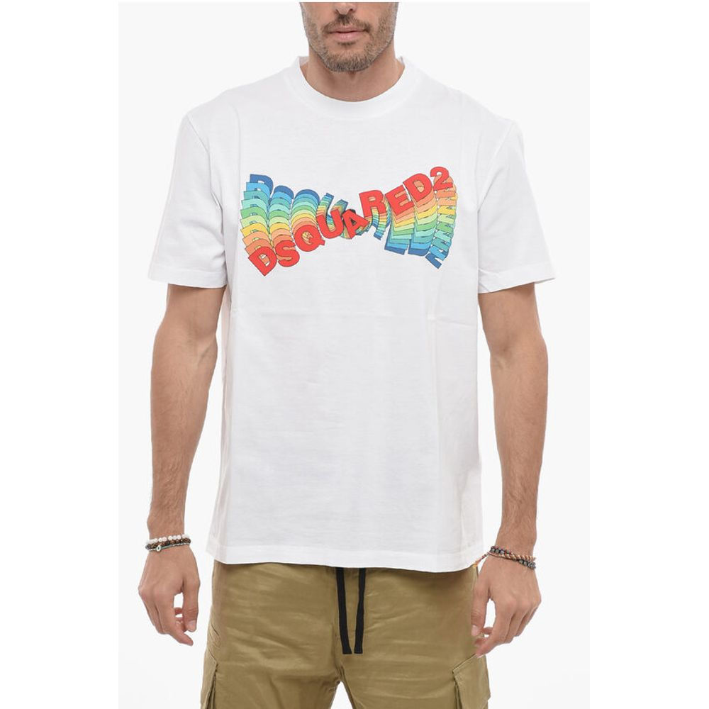 Dsquared² Printed Crewneck T-shirt with Multicolored Logo