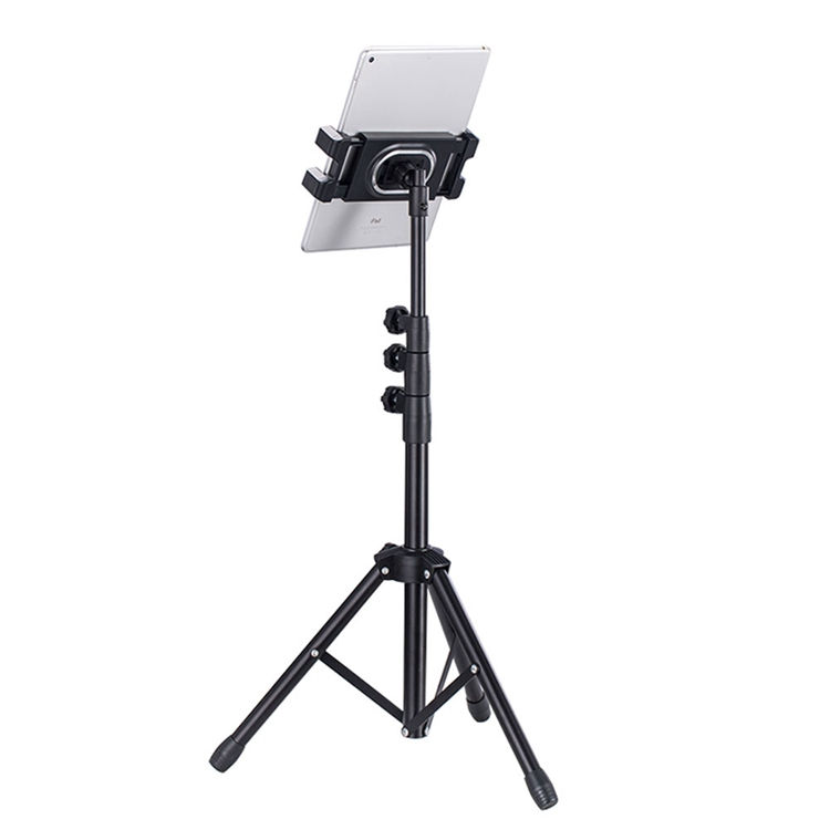 Thumbnail: Floor Tripod Stand Tablet Phone Holder Height Adjustable Universal for 4.7-12.9 