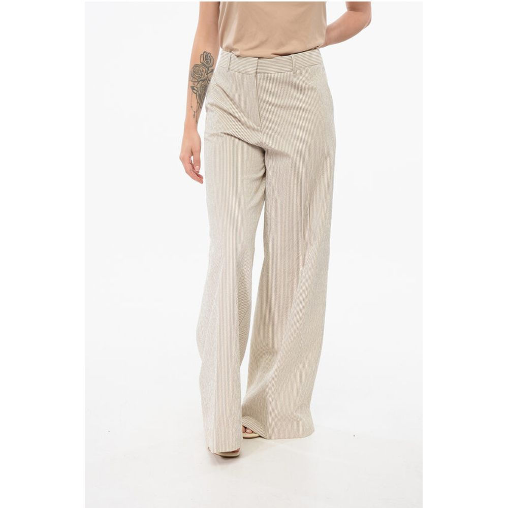 QL2 Pinstriped Wide-leg Pants