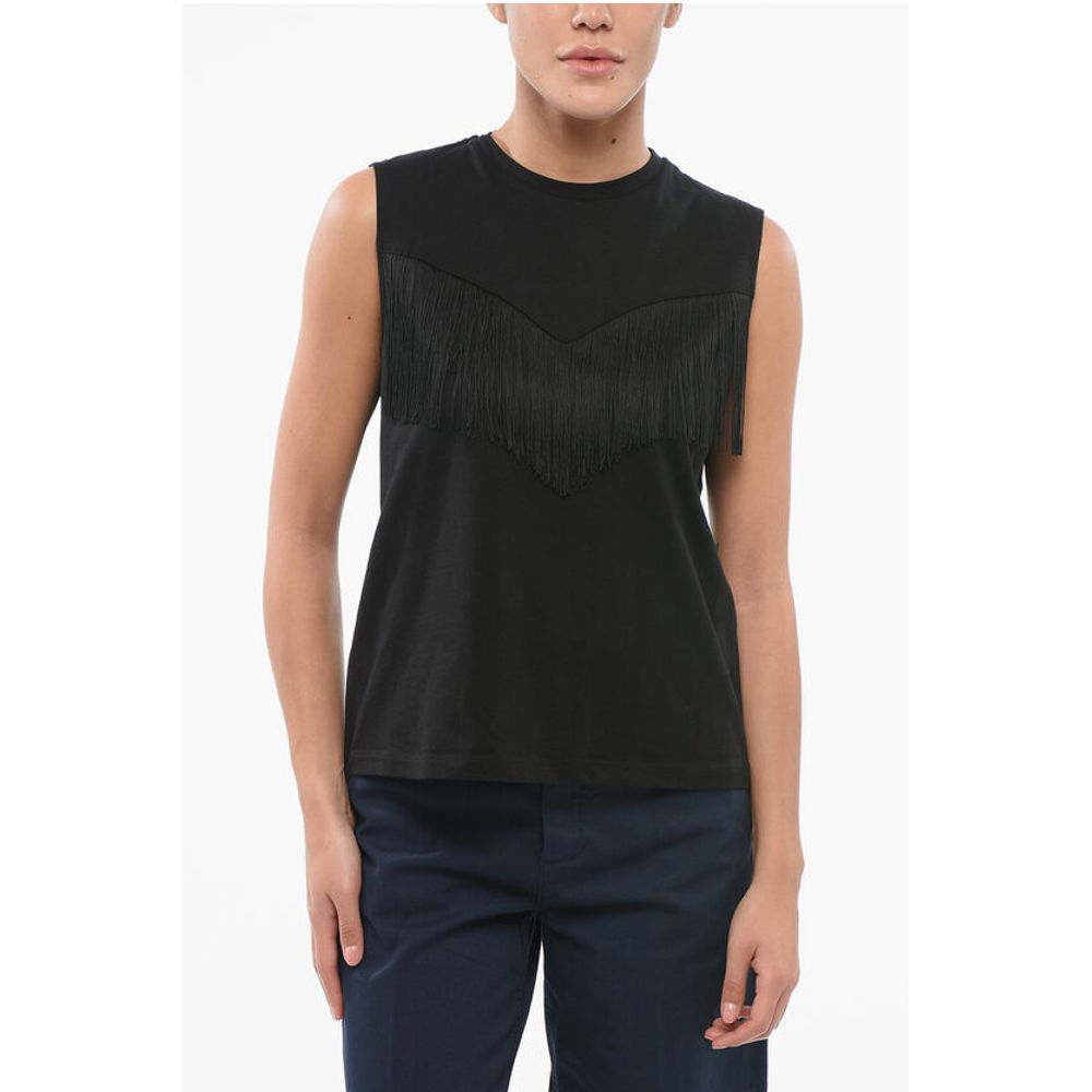PINKO Cotton Top With Fringes