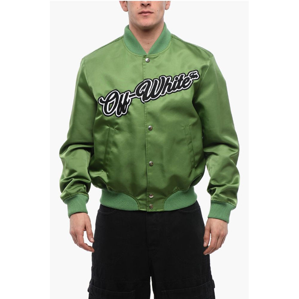 Off-White Nylon WILLOW Bomber Jacket with Front Logo