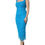 Thumbnail: Dolce & Gabbana Blue Mesh Trim Ruched Tulle Sheath Dress