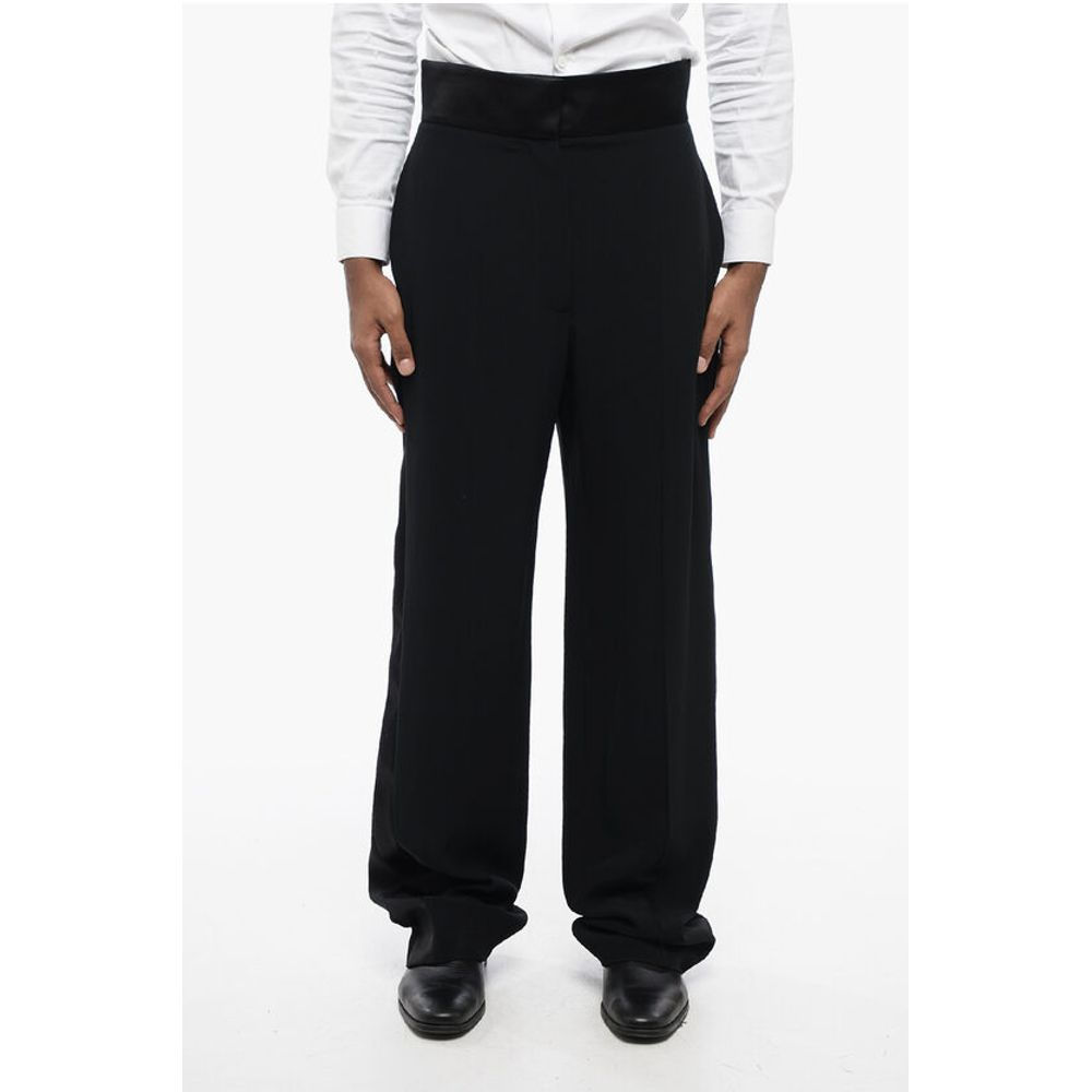 Alexander McQueen 4-Pocketed Straight Fit Pants with Satin Details