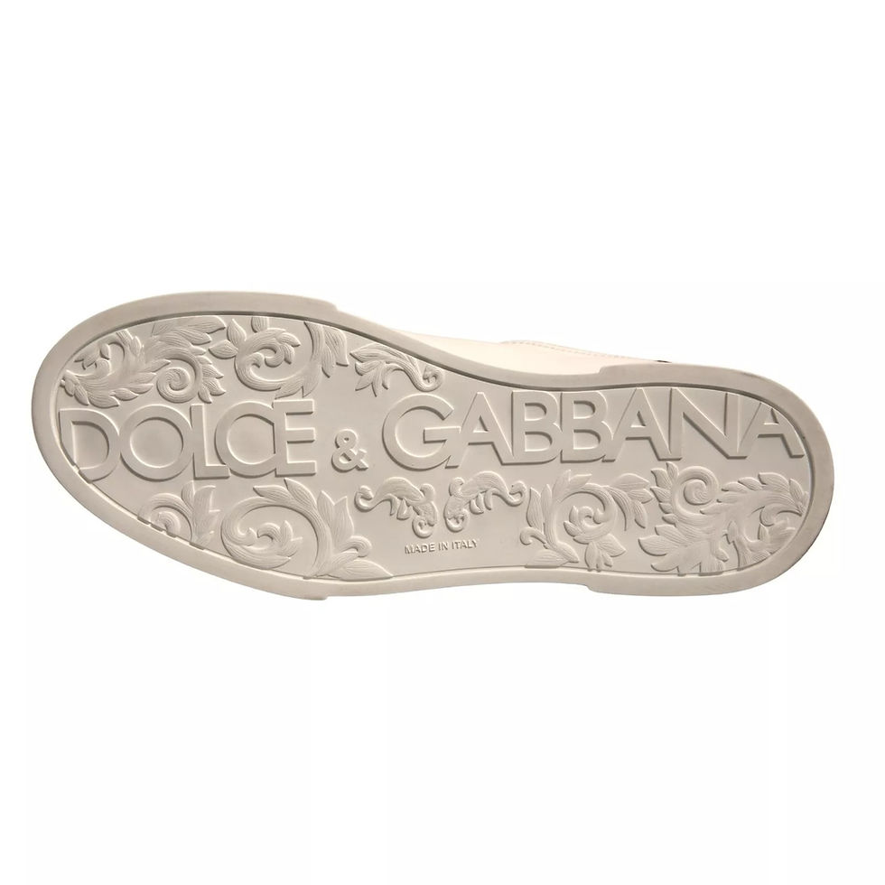Dolce & Gabbana White Leather DG Logo Low Top Sneaker Shoes