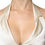 Thumbnail: L'Autre Chose Off White Silk Sleeveless Buttoned Halter Top