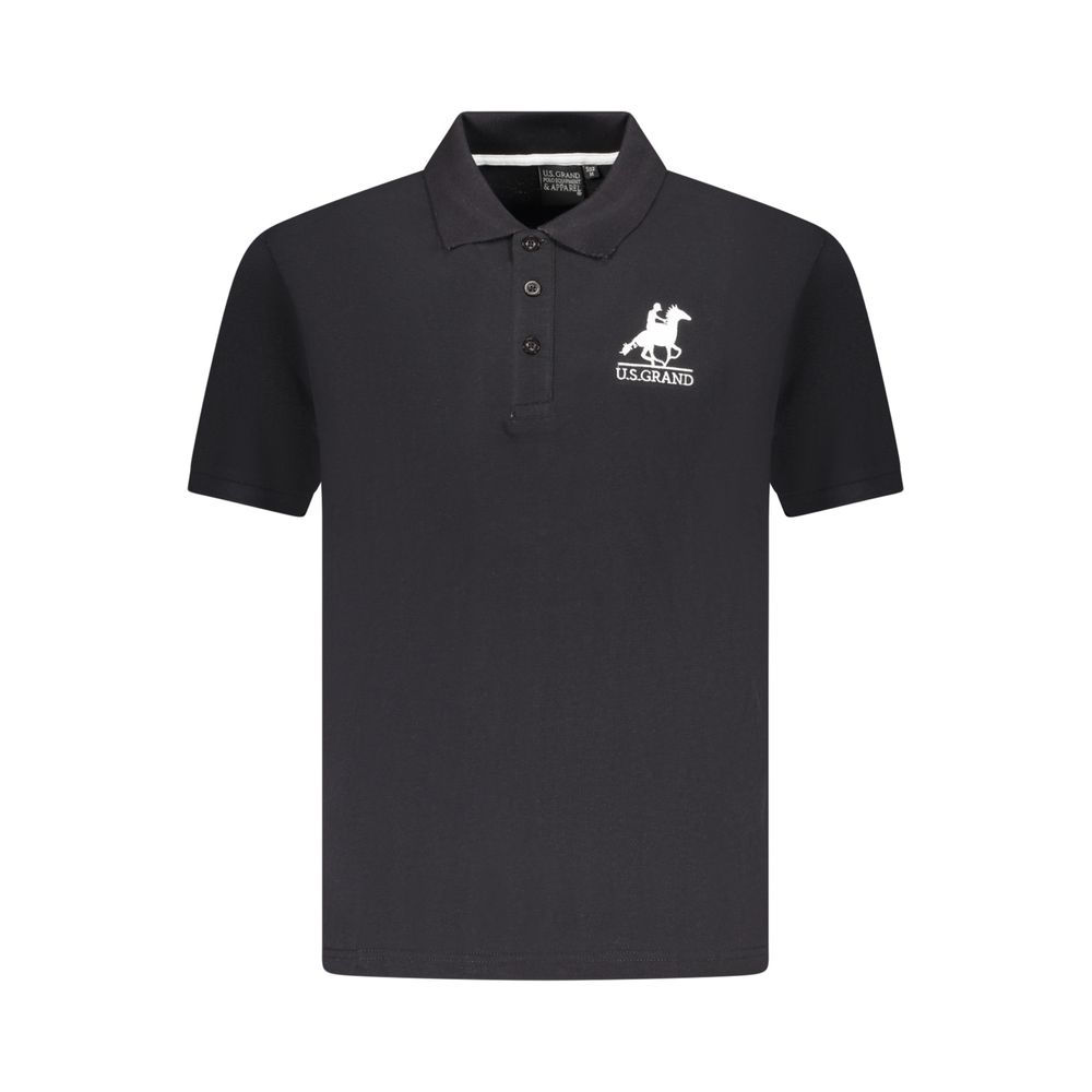 U.S. Grand Polo Black Cotton Men Polo Shirt