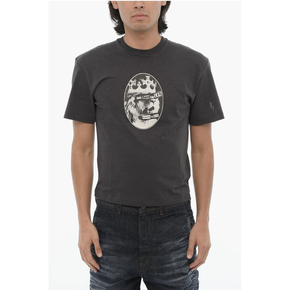 Neil Barrett Printed ROCK BAND ZODIAC LEON Crew-neck T-Shirt