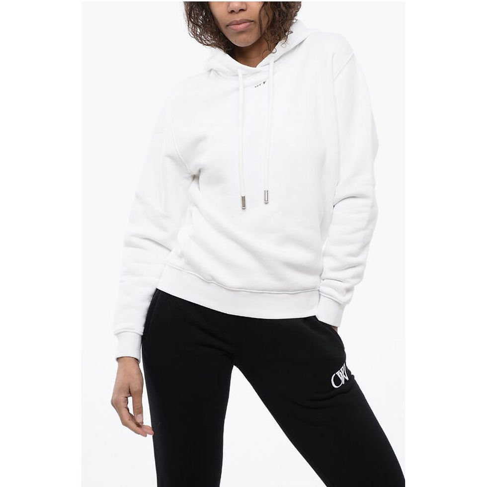 Off-White Overized Hoodie Sweatshirt with Embroidered Logo