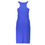Thumbnail: Patrizia Pepe Elegant Blue Crew Neck Dress with Logo Detail