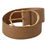 Thumbnail: Dolce & Gabbana Elegant Beige Leather Belt with Engraved Buckle