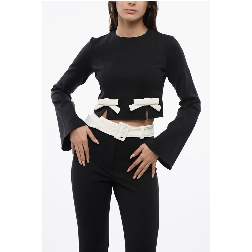 Viktor & Rolf Long Sleeved Cropped Top With Bow Details