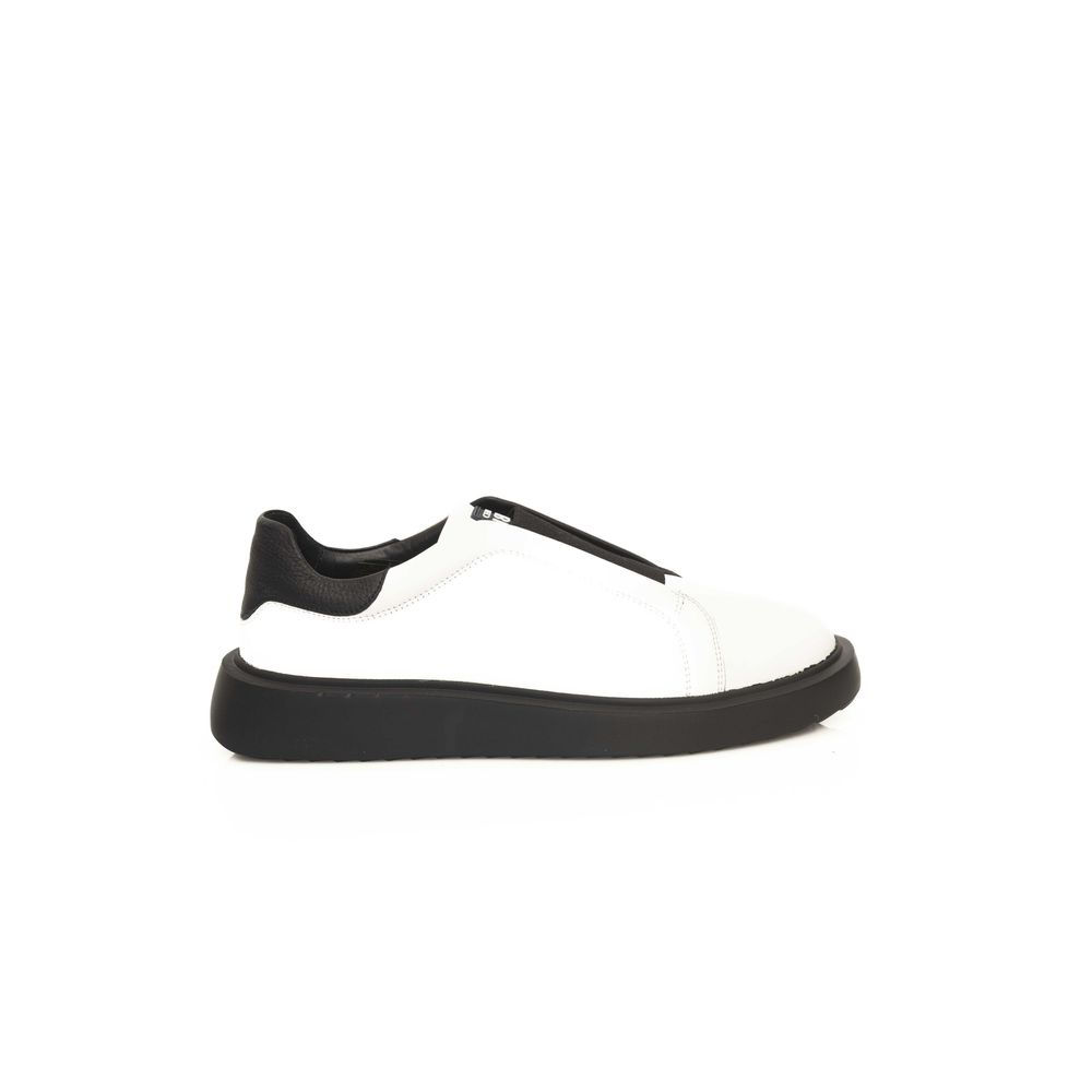 Cerruti 1881 White Calfskin Men Sneaker