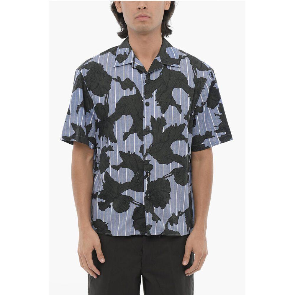 Neil Barrett Boxy Fit Floral Motif Shirt
