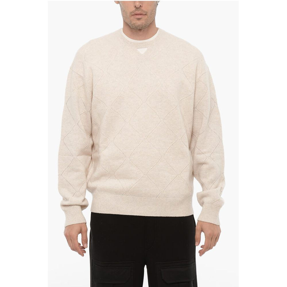 Neil Barrett Wool Blend Crew-neck Sweater with Cut-Out Detail