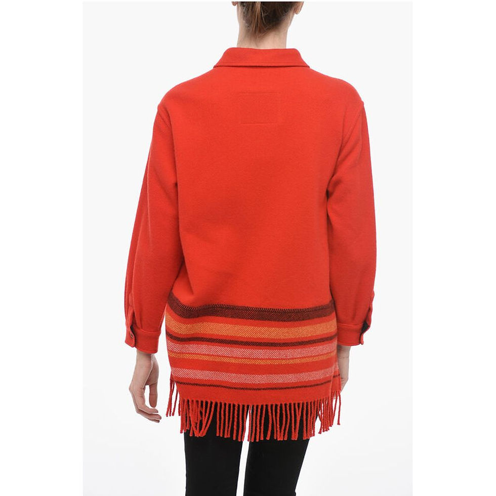 Woolrich Wool Blend Shirt with Fringed Detail