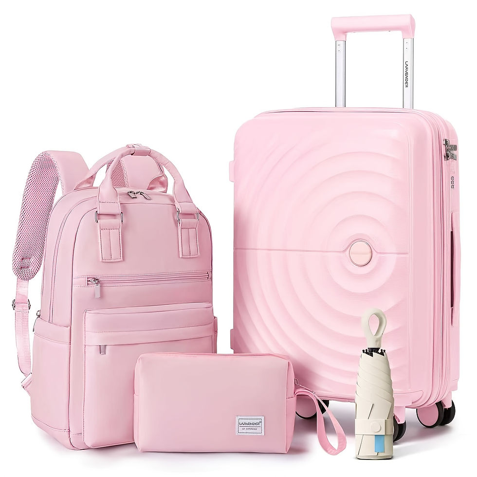 Thumbnail: Elegant Purple Travel Set with 20" Carry On, Backpack, Bag & Umbrella, Lightweig