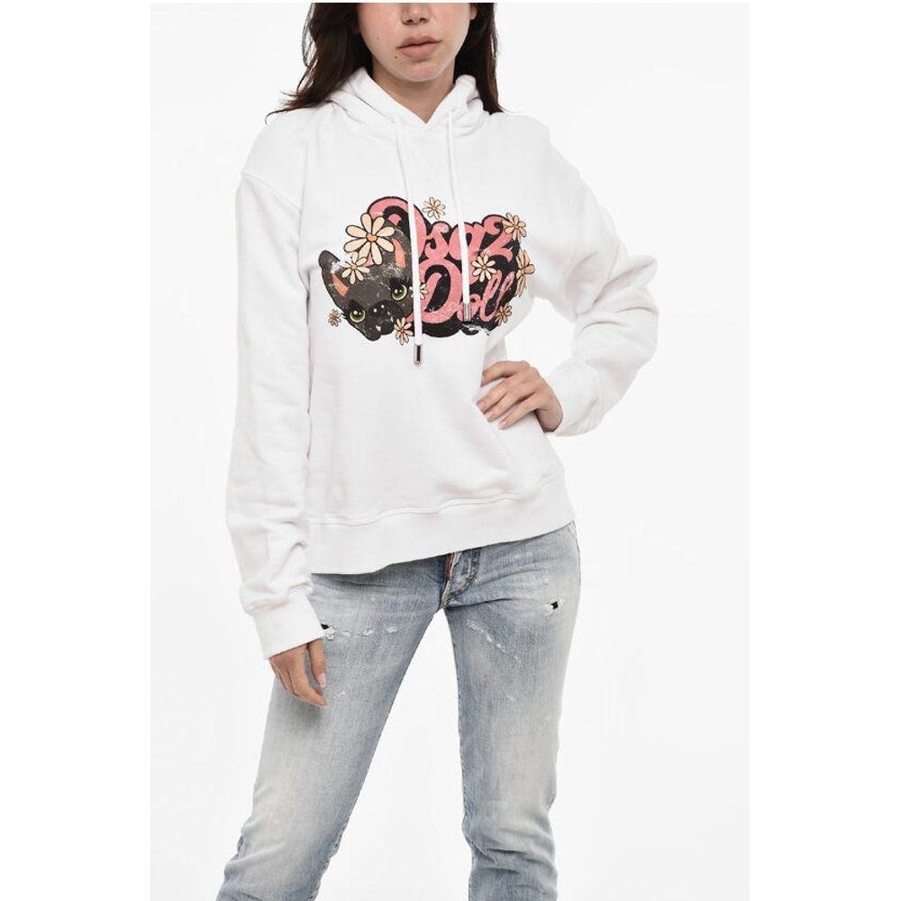 Dsquared² Cotton Hoodie with Frontal Printed