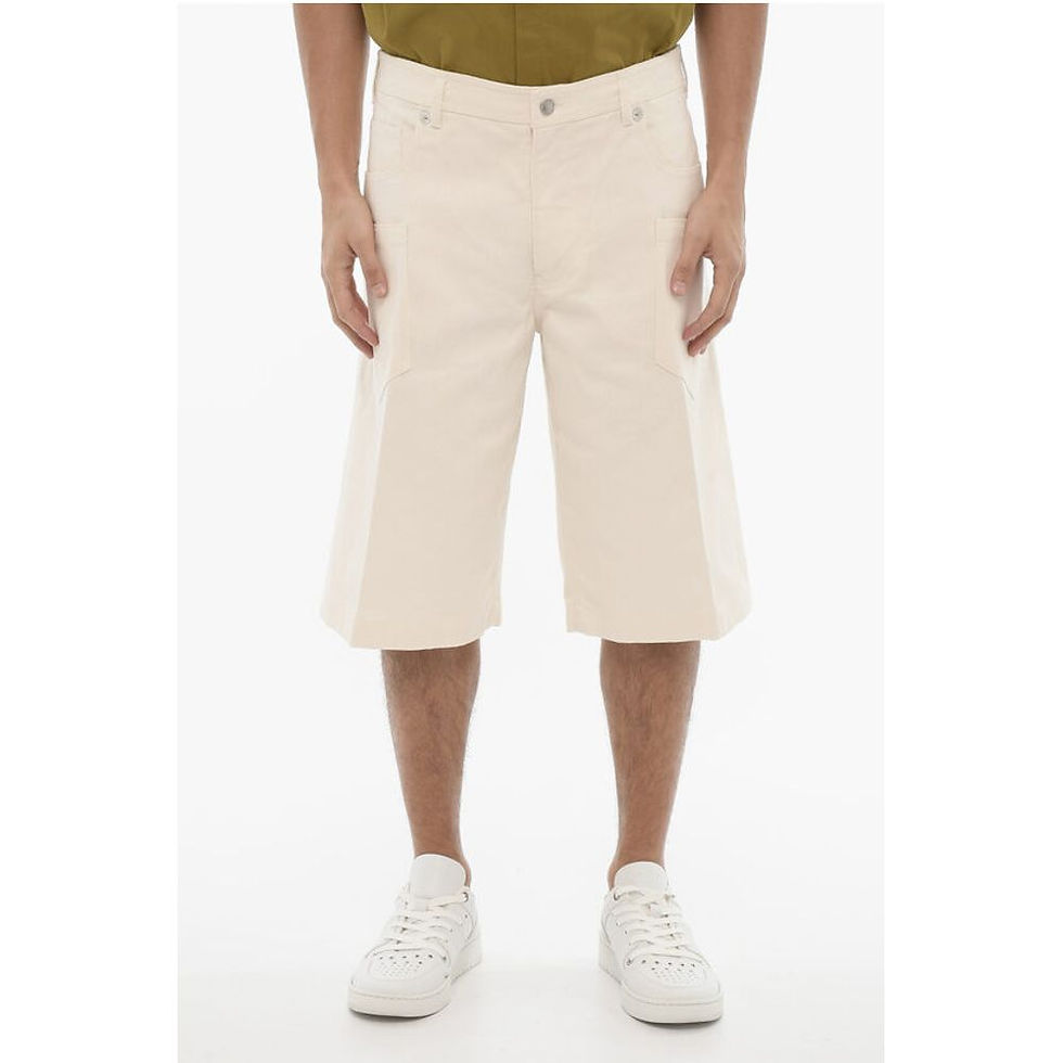 Neil Barrett Stretch Denim Loose Fit Shorts