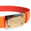 Thumbnail: Dolce & Gabbana Orange Gold Tone Metal Logo Buckle Belt