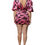 Thumbnail: Laneus Pink Floral Print Silk Stretch Ruched Fitted Mini Dress