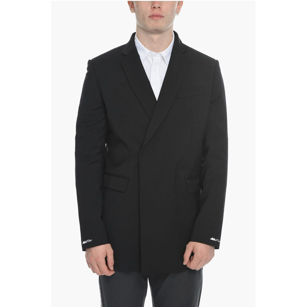 MSFTSrep Wool Blend Flap Pockets Double Breast Jacket