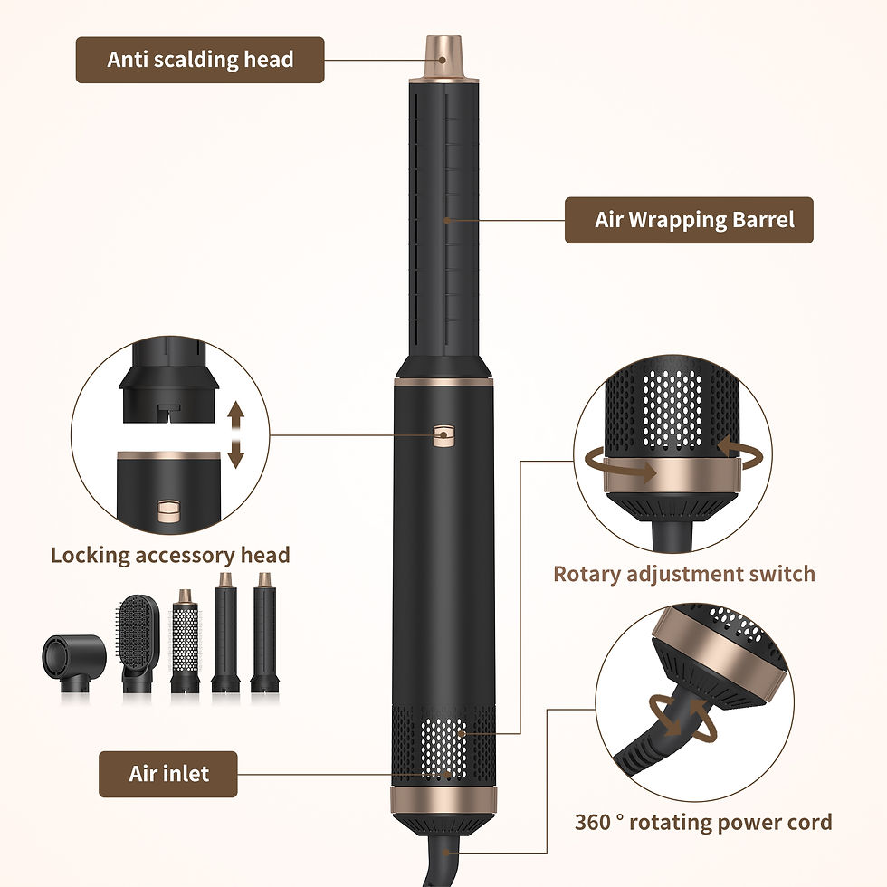Thumbnail: In Stock 5 in 1 Multi Styler One Step Hair Dryer Brush Hot Air Brush Comb Hair B