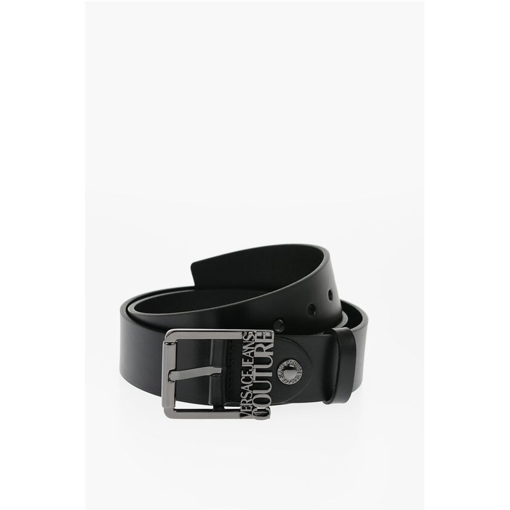 Versace JEANS COUTURE Leather Belt with Logoed Buckle 40mm