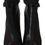 Thumbnail: Mangano Black Leather Mesh Stiletto High Heels Peep Toe Boots Shoes