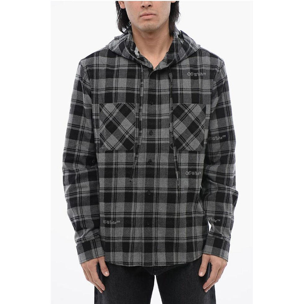 Off-White Hooded Checkered Shirt