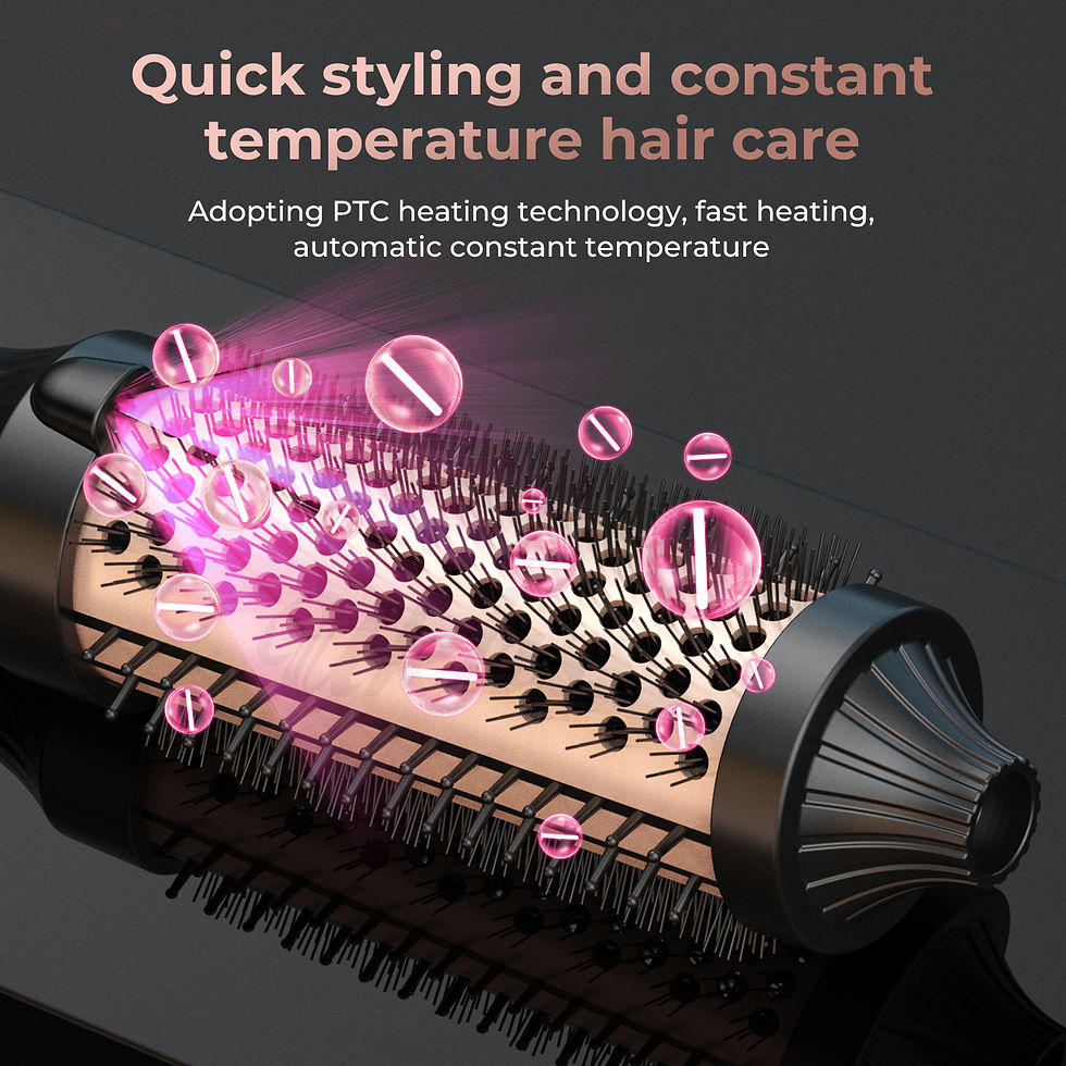 Thumbnail: Dual PTC Hair Straightening Brush 2 in 1 Ionic Curling Iron Ceramic Tourmaline H