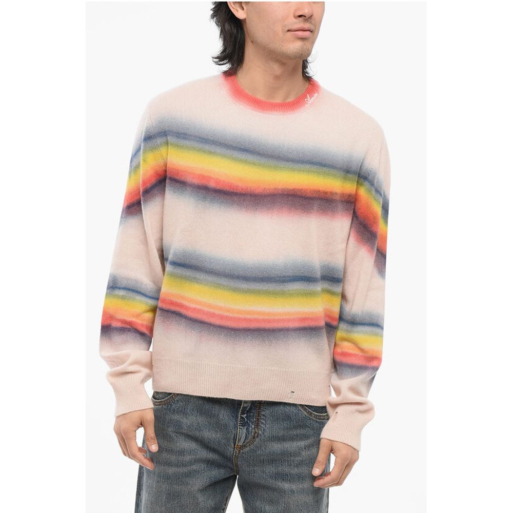 Amiri Crew Neck RAINBOW Degradè Cashmere Sweater