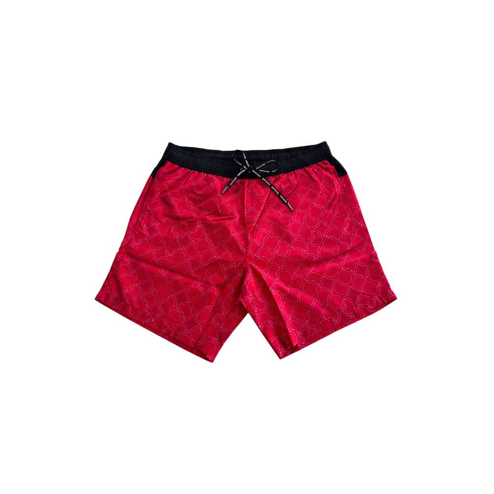 Trussardi Beachwear Red Polyester Men Swim Short