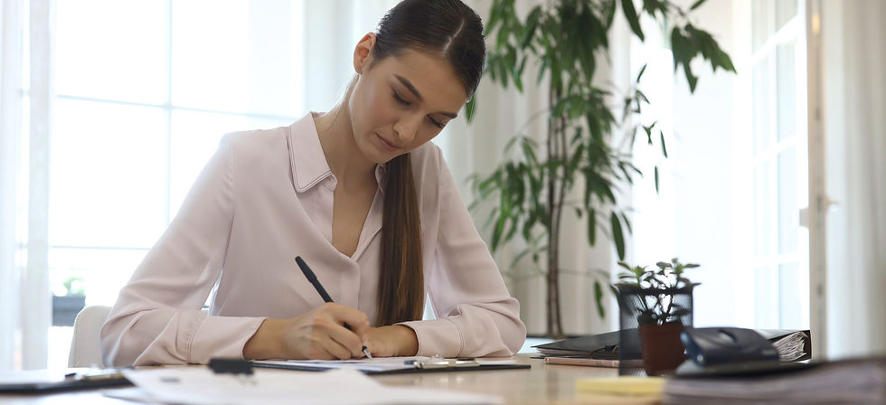 woman writing notes