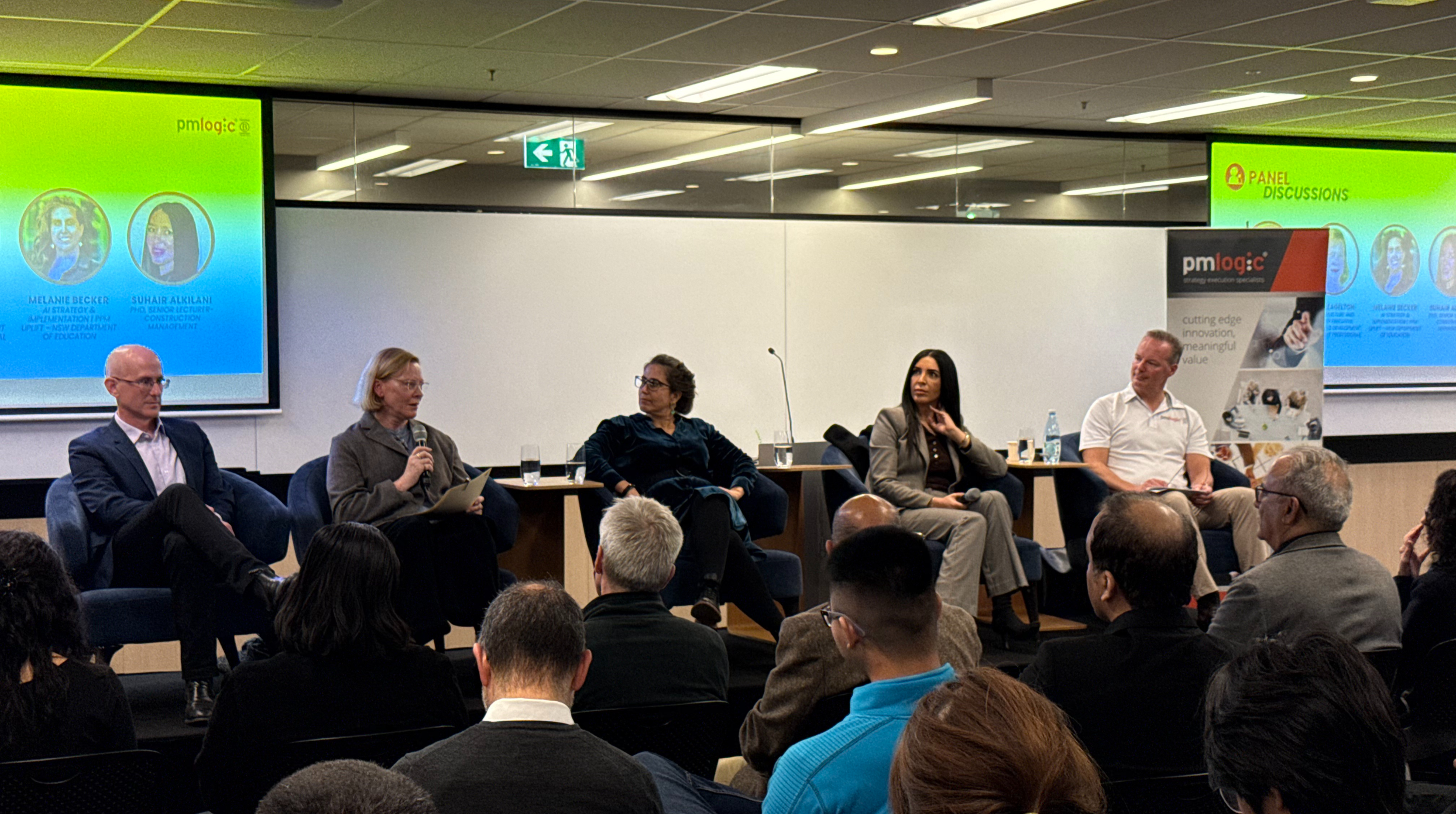 James Bawtree and fellow panellists sharing experience at a PMLogic PM Mixer