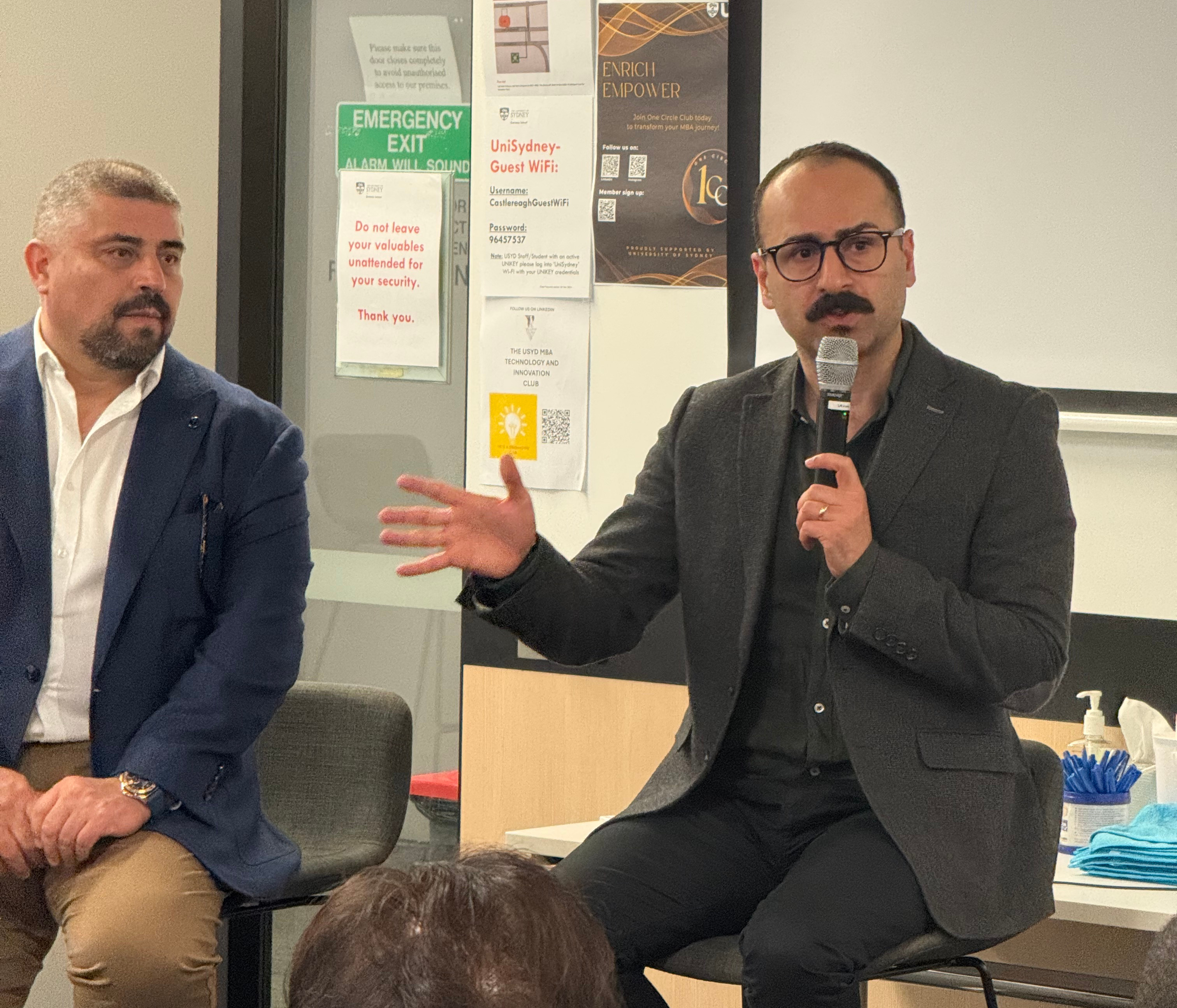 Jose Fredes and Hadi Vandchali at July PM Mixer