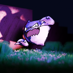 a cartoon drawing of a ghost with a purple background