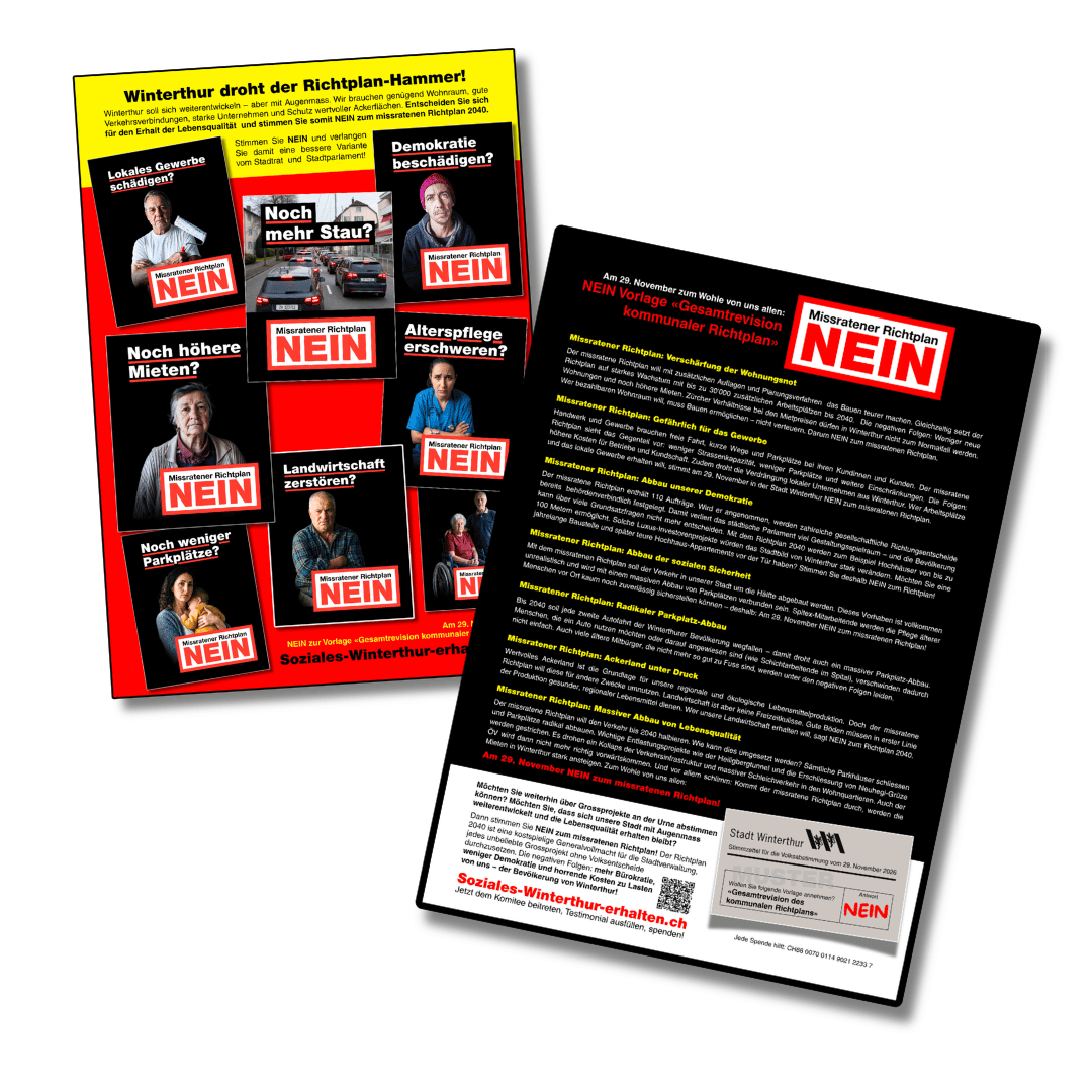 Flyer «Missratener Richtplan NEIN»